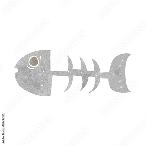 retro cartoon fish bones