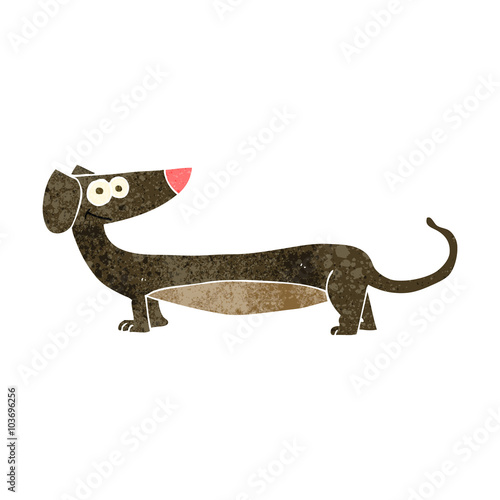 retro cartoon dachshund
