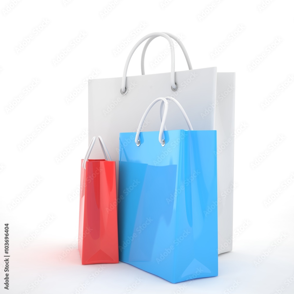 Paper Shopping Bags isolated on white background Paper Shopping Bags isolated on white background