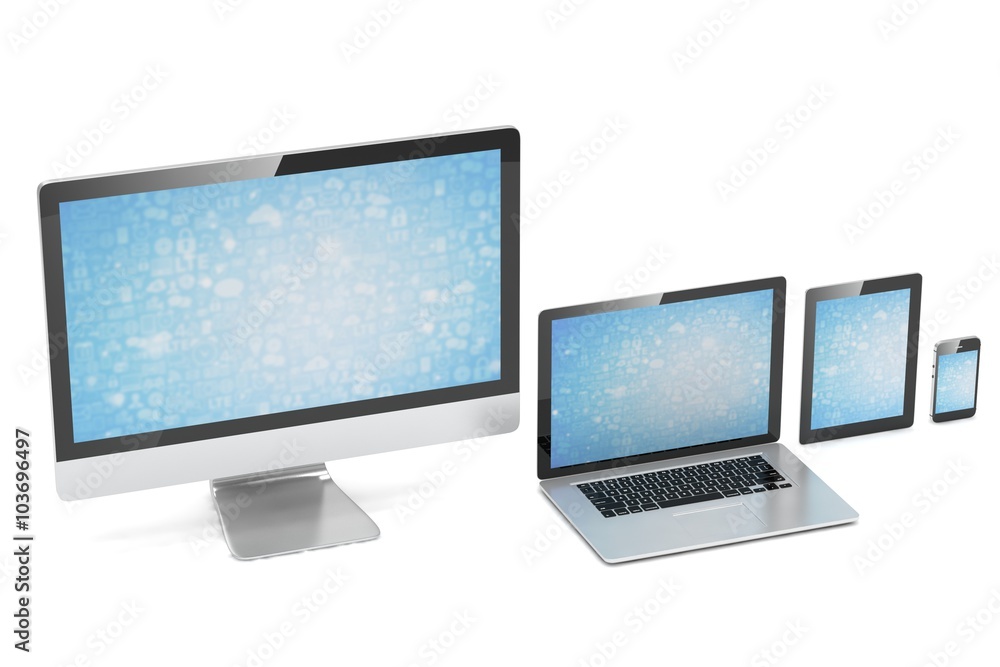 Ultimate web design, laptop, smartphone, tablet, computer, display