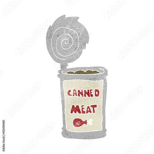 retro cartoon canned meat