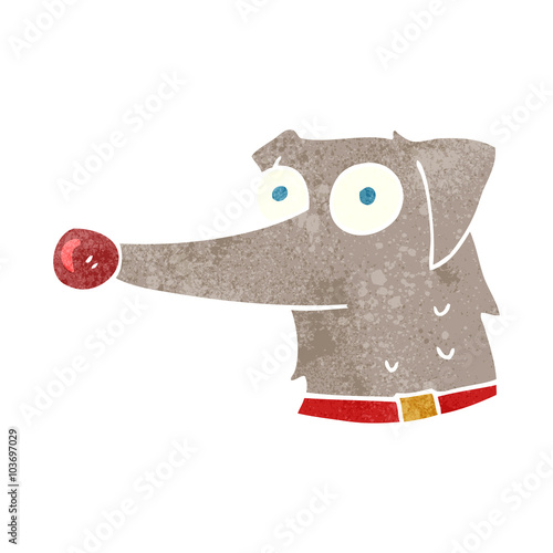 retro cartoon dog with collar