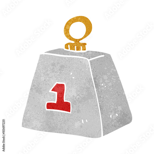 retro cartoon one ton weight