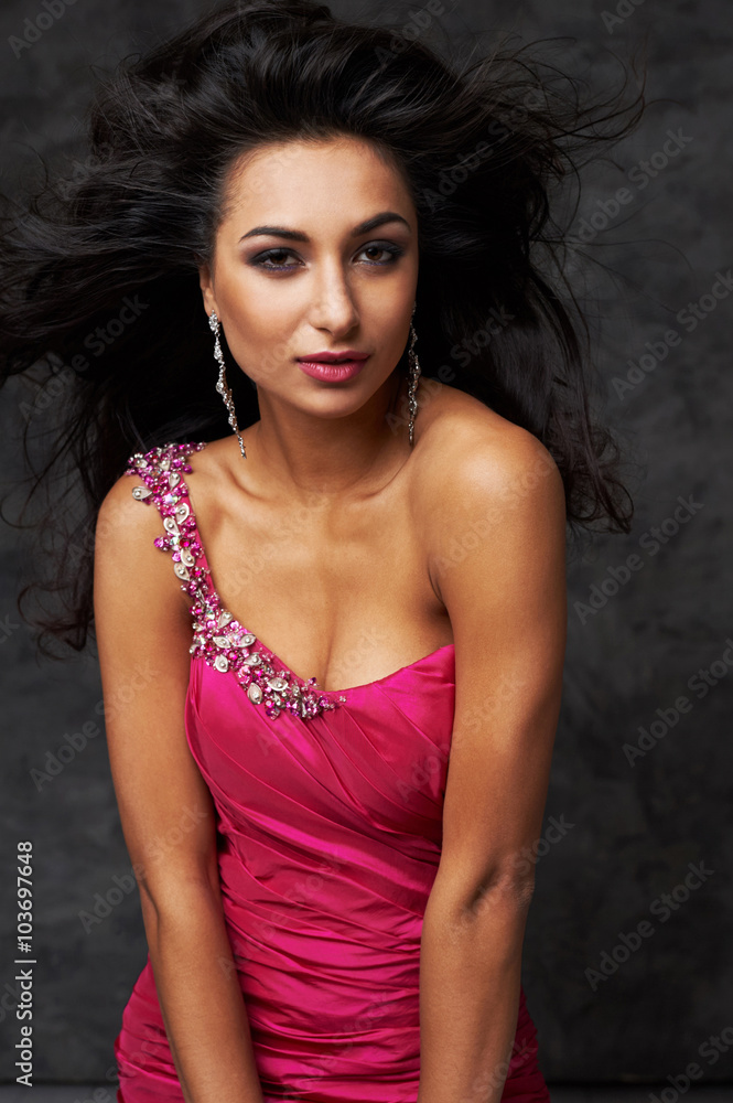 beautiful indian lady in pink dress and diamond aerrings beautiful indian lady in pink dress and diamond aerrings