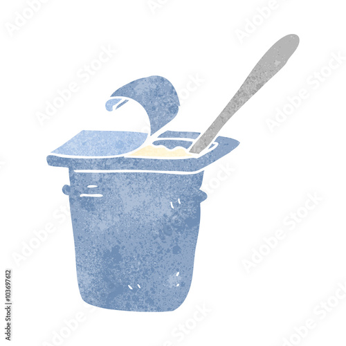 retro cartoon yogurt