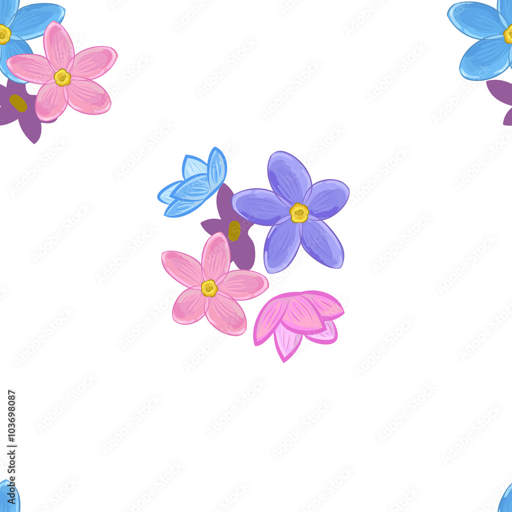Obraz premium Seamless forget-me-not pattern