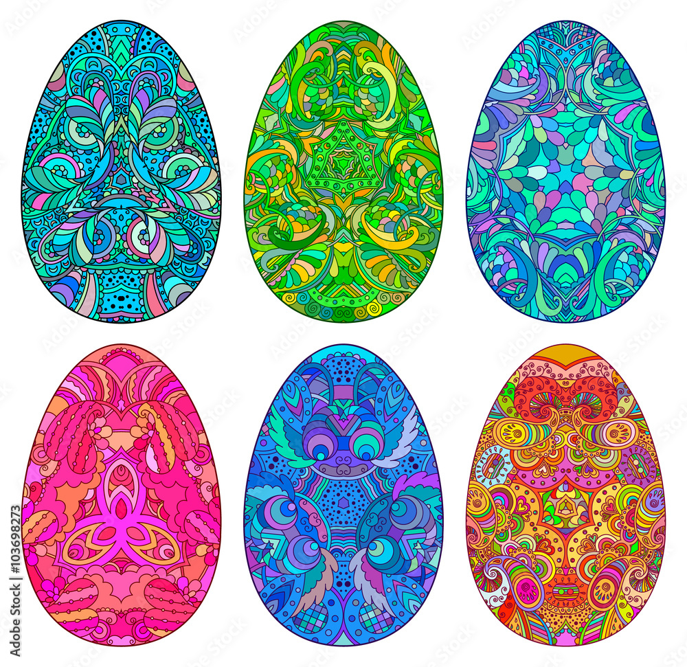 Set of decorative Easter eggs. Set of decorative Easter eggs.