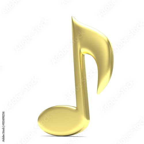 music note 3D, on white