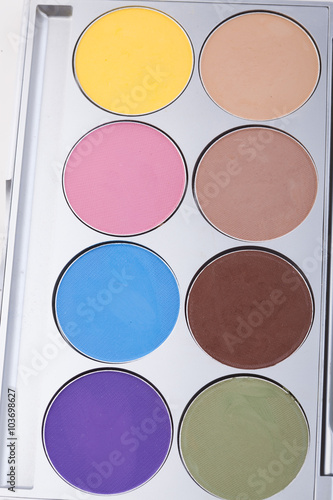 eyeshadow set for a make up isolated