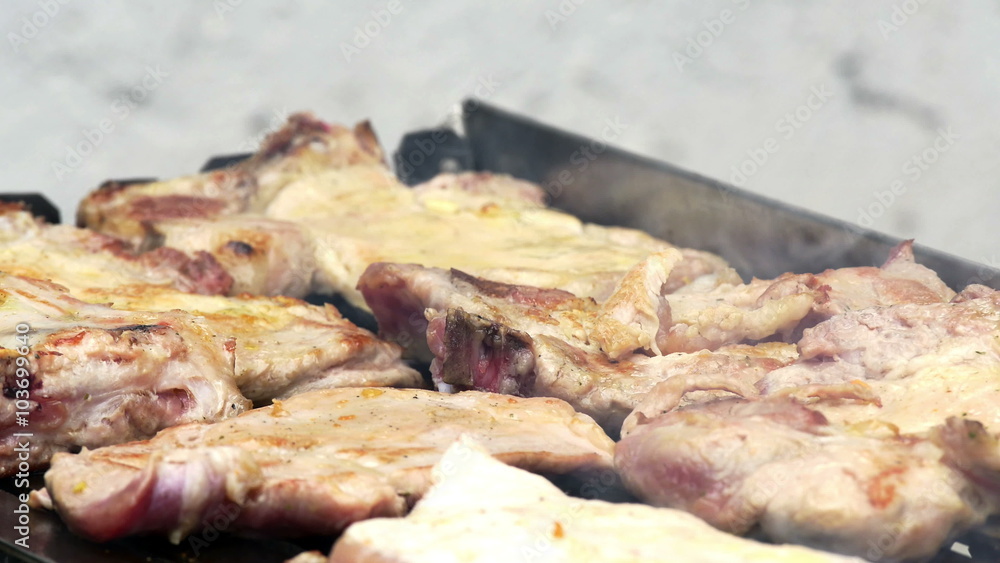 meat over a grill 4k meat over a grill 4k