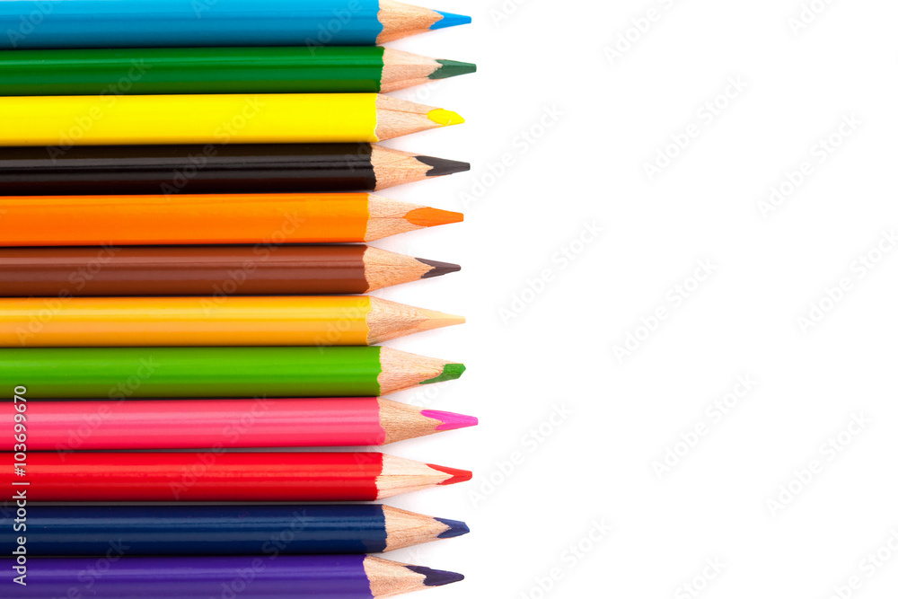 Colored pencils, isolated on the white background. Colored pencils, isolated on the white background.