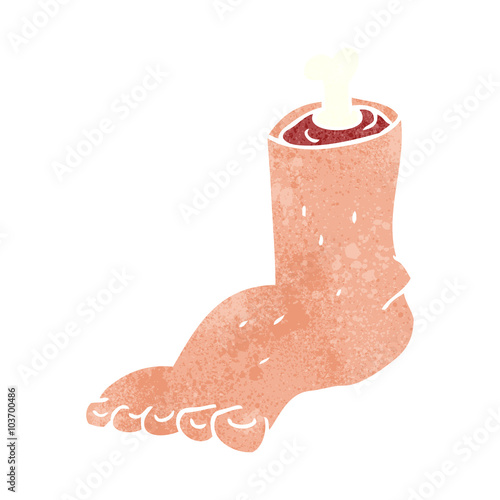 retro cartoon severed foot