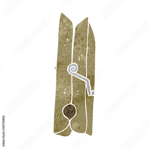 retro cartoon wooden peg