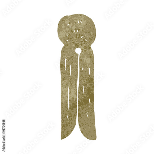 retro cartoon old style wooden peg