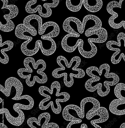Vector seamless pattern with flowers