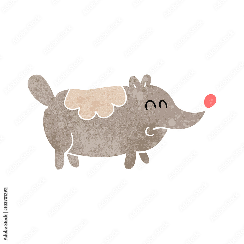 retro cartoon small fat dog retro cartoon small fat dog