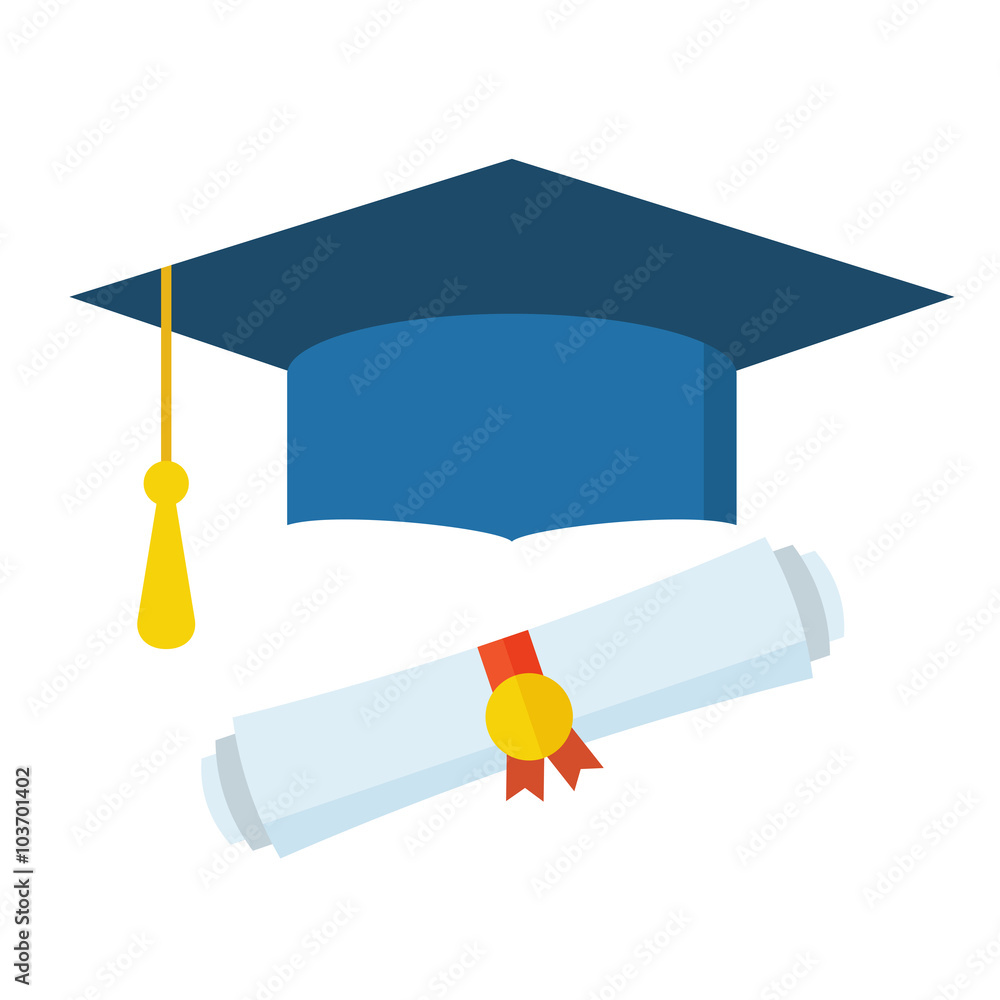 Graduation Student Hat and Diploma