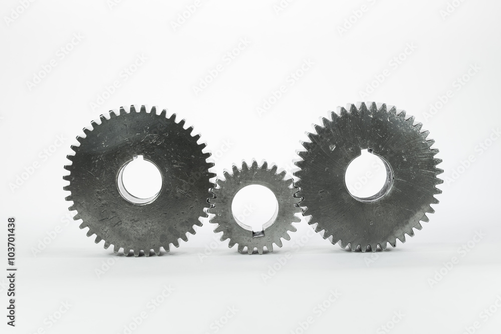set of gears for meaning teamwork on isolated set of gears for meaning teamwork on isolated