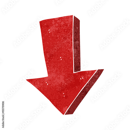 retro cartoon arrow pointing down