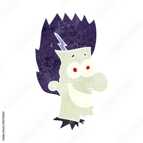 retro cartoon grinning vampire