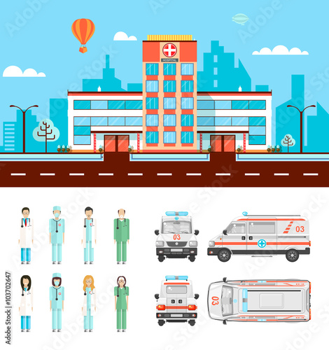 Street with hospital