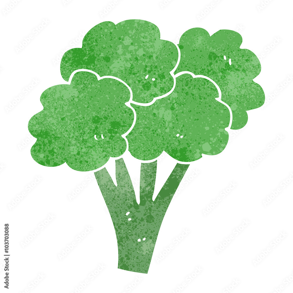 Fototapeta retro cartoon broccoli
