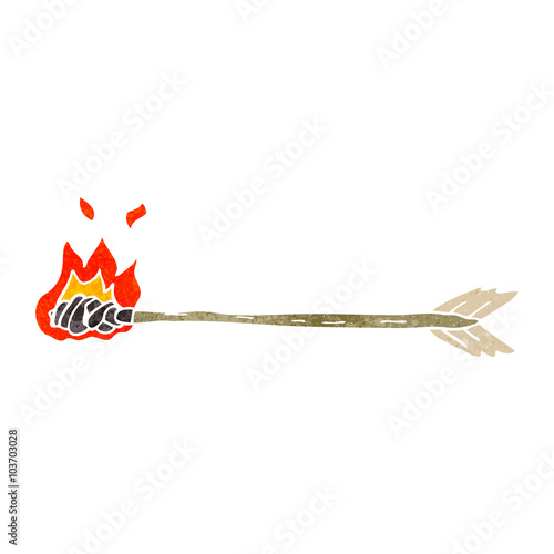 retro cartoon flaming arrow