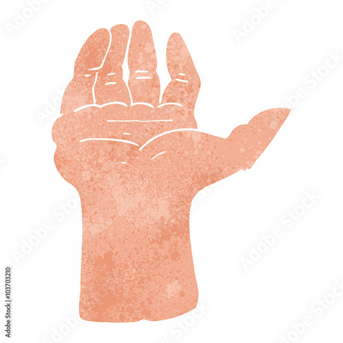 retro cartoon open hand