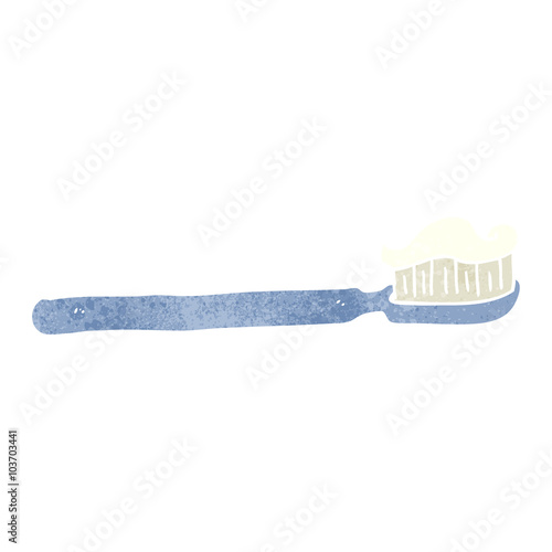 retro cartoon toothbrush