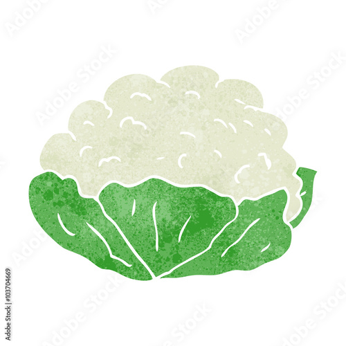 retro cartoon cauliflower