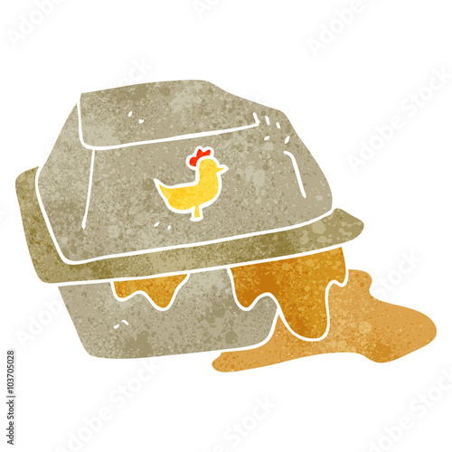 retro cartoon greasy takeout