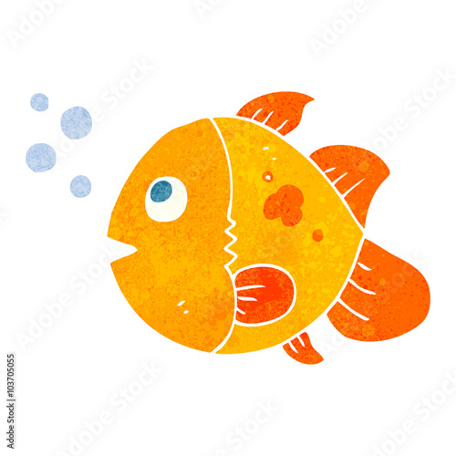 retro cartoon fish