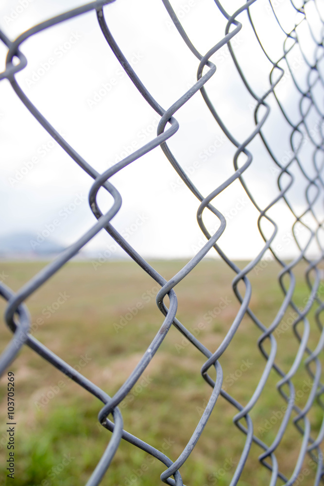 Fototapeta premium metal chain link fence