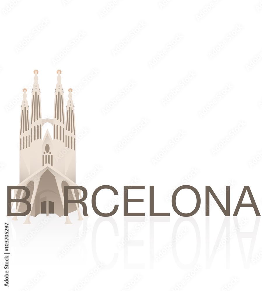  vectors of European monumental cities. 
SAGRADA FAMÍLIA, BARCELONA