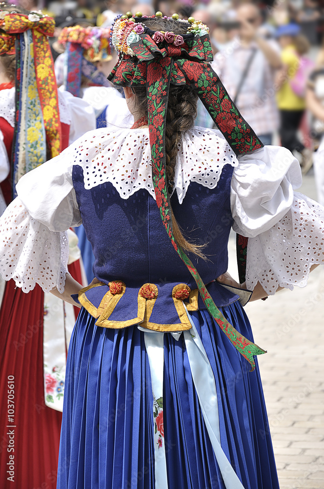 Detail of one of the folk costume of Poland