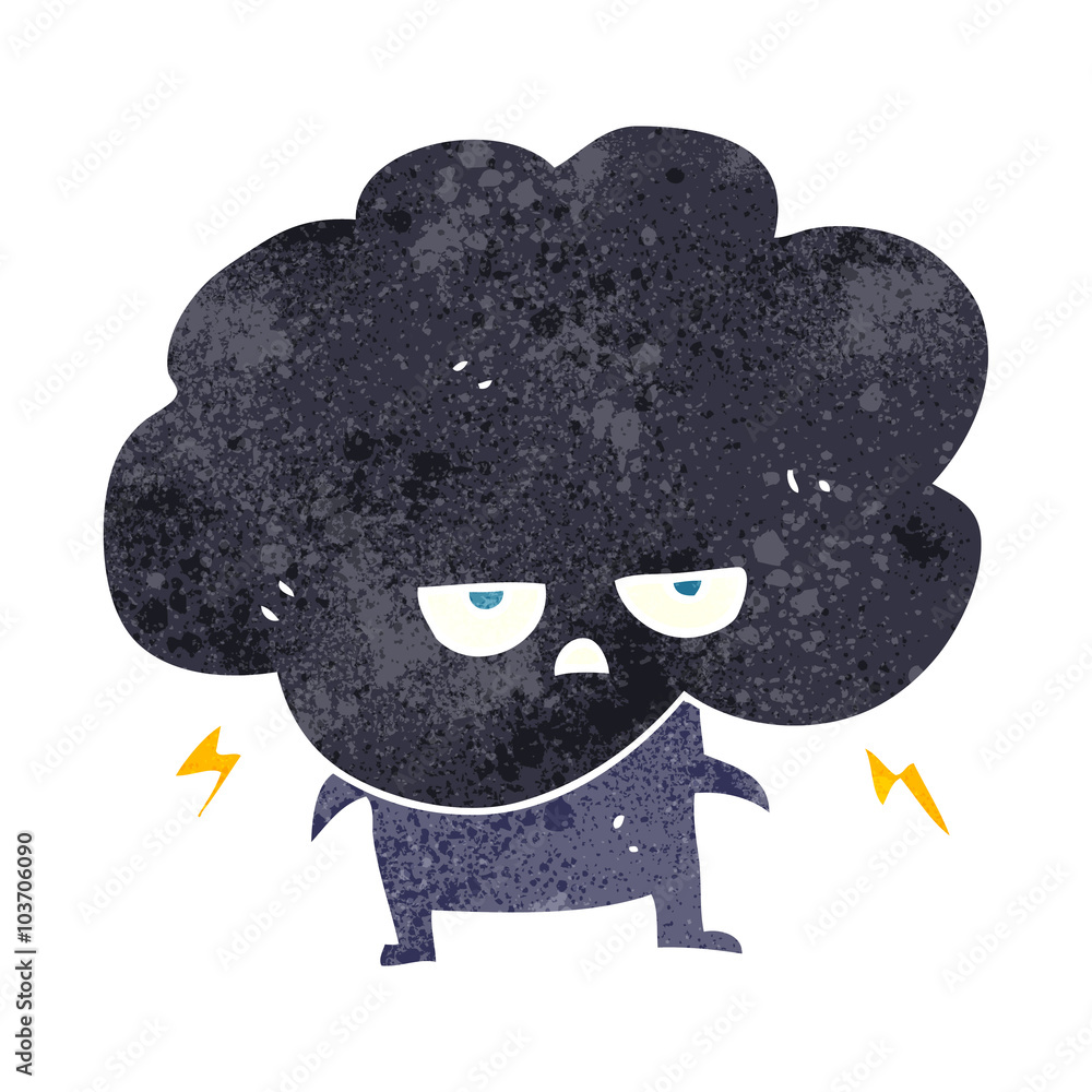 retro cartoon raincloud retro cartoon raincloud