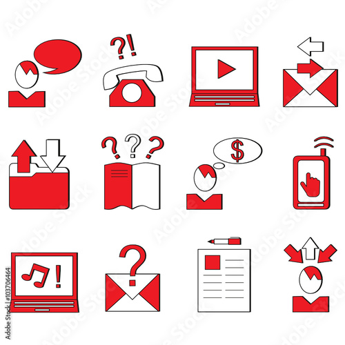 Icons business, the person speaks, the entering and outgoing calls, the message came, to answer the mobile phone, 
