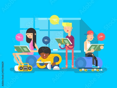 Language school group student
