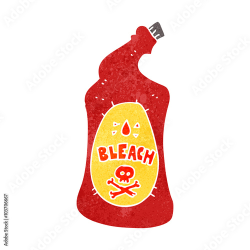 retro cartoon bleach bottle