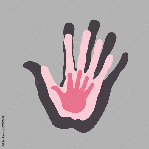 Happy family illustration
Three palm symbol of a happy family and procreation
