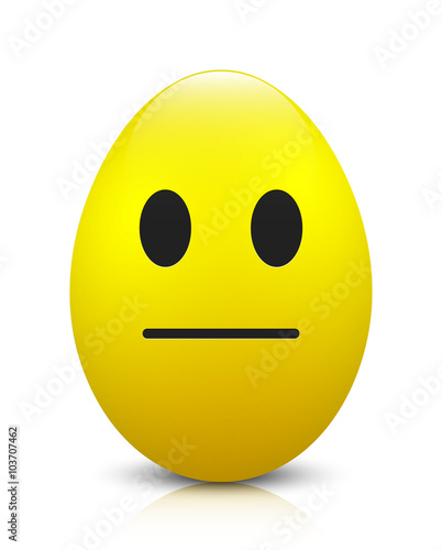 Glossy Yellow Egg Smiley