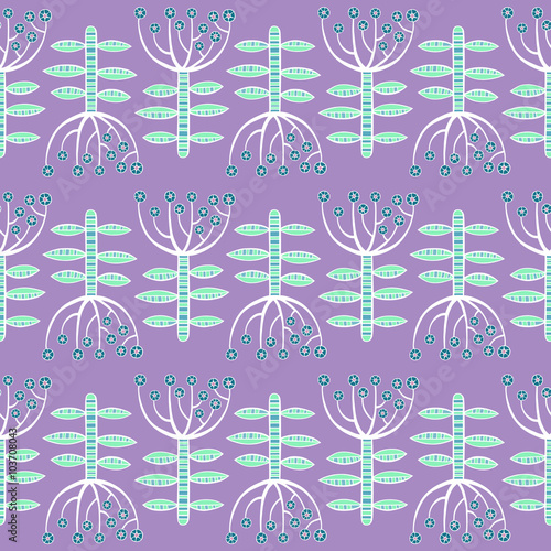 Beautiful Flowers set, Vector seamless pattern.