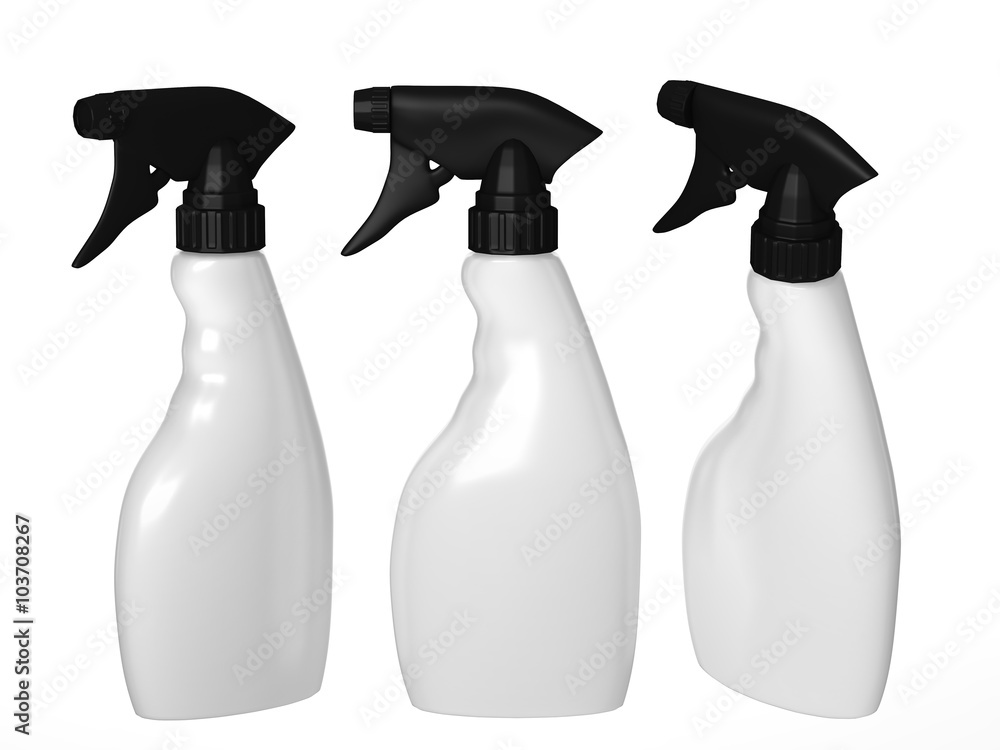 Blank spray bottle packaging set with clipping path Blank spray bottle packaging set with clipping path