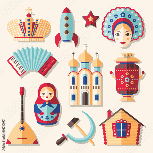 Set of traditional culture russian icons