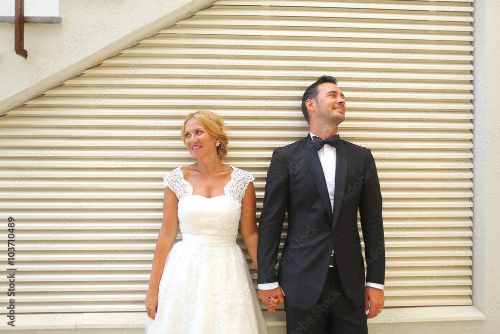 Fototapeta premium Gorgeous bride and groom