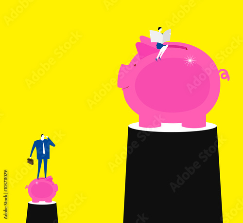 Future goals / A business man sees his goal for future.
