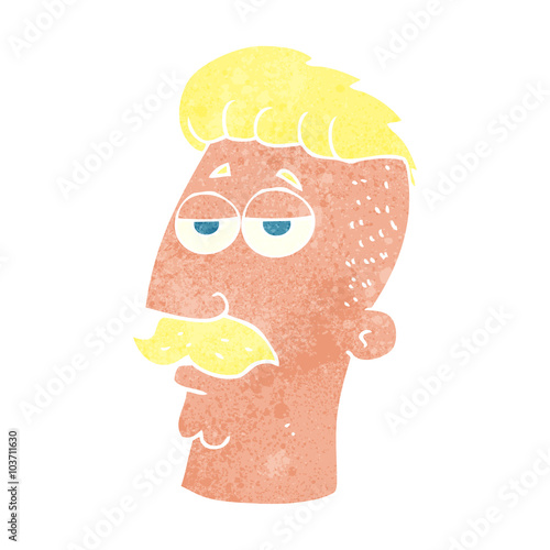 retro cartoon man with hipster hair cut