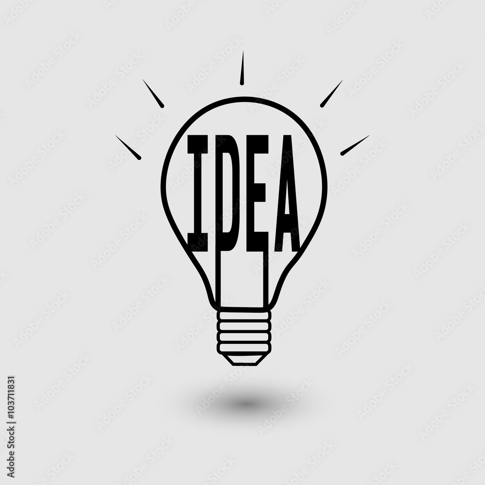 Fototapeta premium Bulb idea on gray background Illustrations bulbs as ideas emerged in humans 