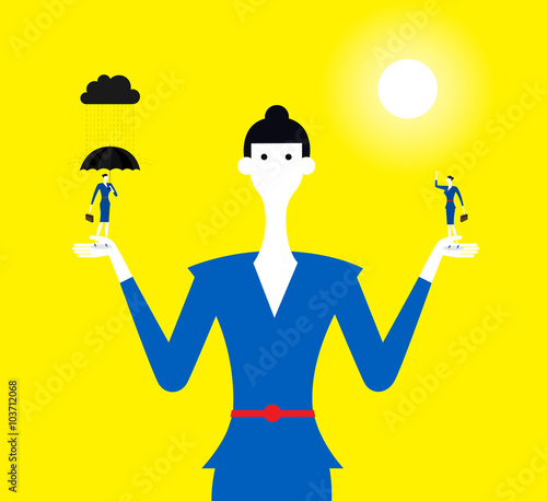 Bilde på lerret Today's mood / The day lucky or unlucky