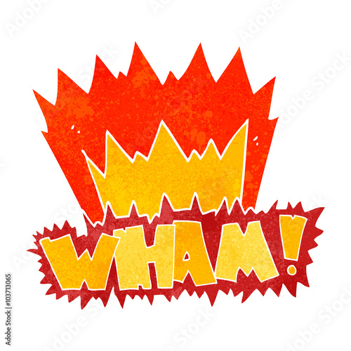 retro cartoon wham! symbol